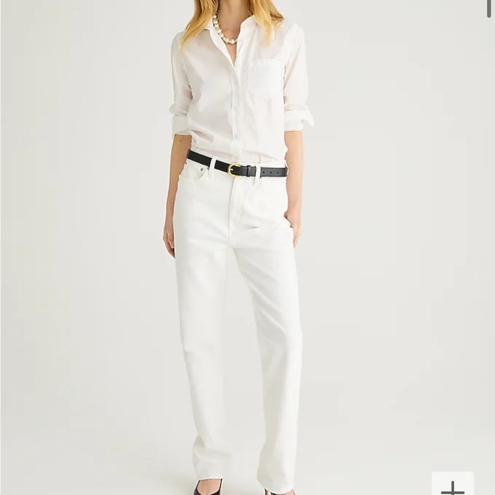 J.Crew Petite classic straight jean slim through hips in white BX976 Size 23P